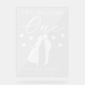 Two Become One Custom Wedding アクリルサイン (正面)