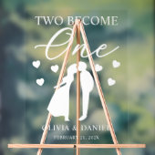 Two Become One Custom Wedding アクリルサイン (ニュートラル)