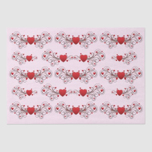 Two Become One Scrolled Hearts Pink 薄葉紙 (正面)