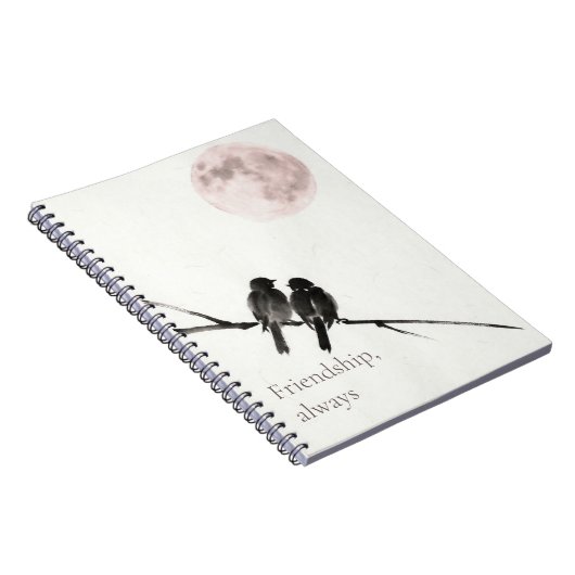 Two Birds Sumi-E | Friendship, Always | Notebook ノートブック (右側)