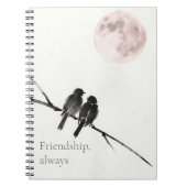 Two Birds Sumi-E | Friendship, Always | Notebook ノートブック (正面)