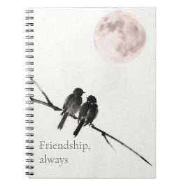 Two Birds Sumi-E | Friendship, Always | Notebook ノートブック