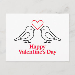 Two Birds with Heart – Valentine’s Day Card Design ポストカード