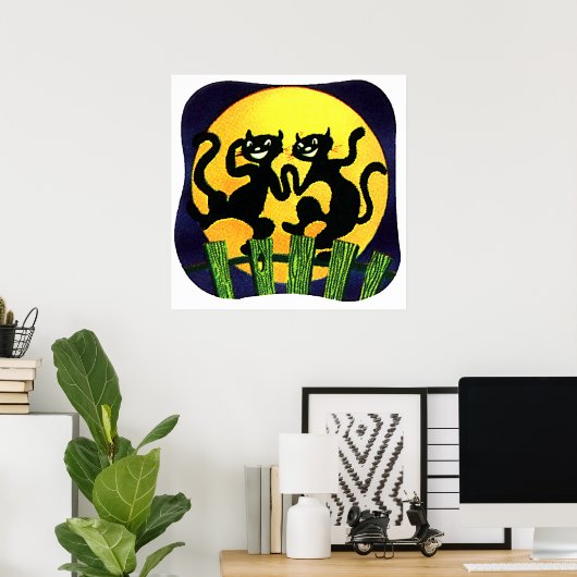 Two Black Cats ポスター (ホームオフィス)