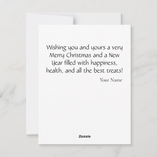 Two Black Kittens Santa Hat Christmas シーズンカード (裏面)