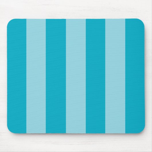 Two Blue Hues Striped  マウスパッド (正面)