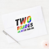 Two brides are better | Lesbian Pride  ラウンドシール (封筒)