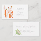 Two Brides LOVEレズビアンウェブサイ結婚トズカード エンクロージャーカード (正面/裏面)