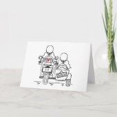 Two Brides Motorbike and Sidecar Wedding カード (正面)