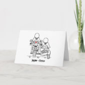 Two Brides Motorbike and Sidecar Wedding カード (正面)