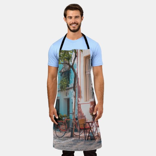 Two brown table outside エプロン (着用した状態)