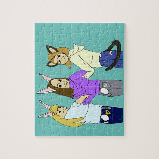 Two bunnies and a kitty ジグソーパズル (縦)