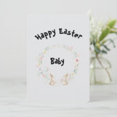 Two Bunnies Easter Greeting Card 招待状 (スタンド正面)