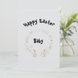Two Bunnies Easter Greeting Card 招待状