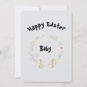 Two Bunnies Easter Greeting Card 招待状 (正面)