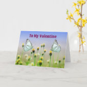 Two Butterflies In A Garden Valentine Day Card カード (黄色い花)