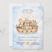 Two By Two Animals Party Noah Ark 招待状 (正面)