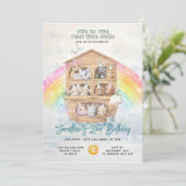 TWO BY TWO Noah's Ark Birthday Rainbow 招待状 (スタンド正面)