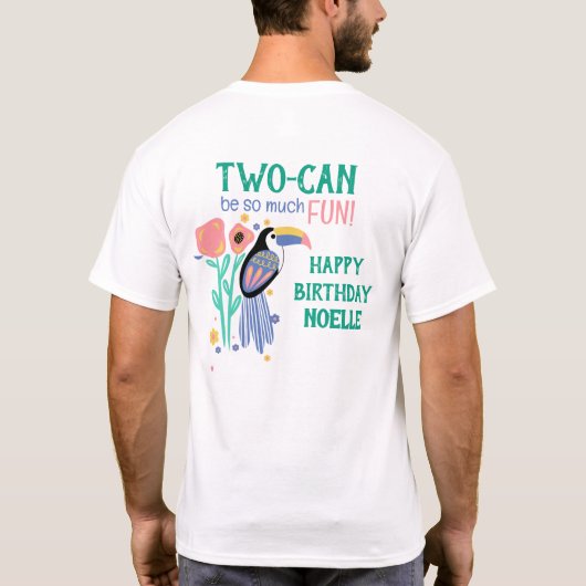 TWO-CAN (Toucan)二回目の誕生日パパ Tシャツ (裏面)