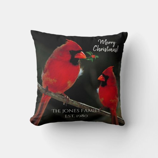 Two Cardinals Christmas クッション (正面)