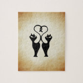 Two Cat Silhouette ジグソーパズル (縦)