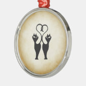 Two Cat Silhouette メタルオーナメント (左)