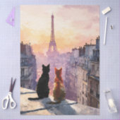 Two Cats On A Paris Rooftop 薄葉紙 (クラフト)