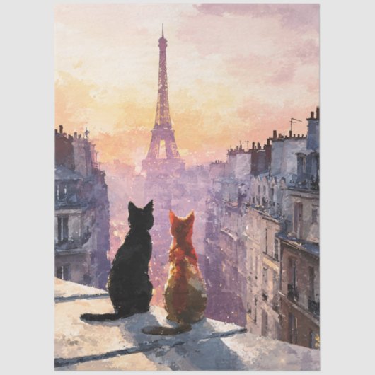 Two Cats On A Paris Rooftop 薄葉紙 (正面)