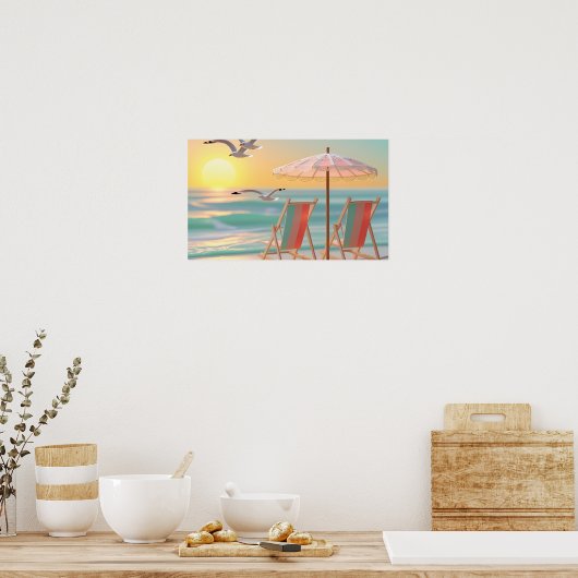 "Two Chairs By The Sea" ポスター (キッチン)