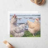 Two Chickens Cute Farm Note Cards ノートカード (正面/裏面インサイチュ)
