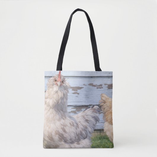 Two Chickens Cute Farm Tote Bag トートバッグ (正面)