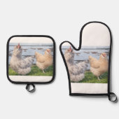 Two Chickens Farmhouse 鍋つかみ&鍋敷きセット (正面)