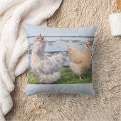 Two Chickens Farmhouse Kitchen Country Pillow クッション (ブランケット)