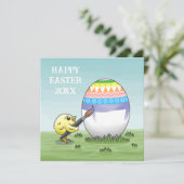 Two chickens paint a colorful Easter egg シーズンカード (スタンド正面)