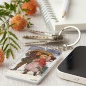 Two children in the snow by Frederick Morgan キーホルダー (正面右)