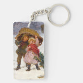 Two children in the snow by Frederick Morgan キーホルダー (裏面)