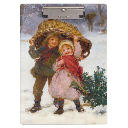Two children in the snow by Frederick Morgan クリップボード (正面)