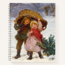 Two children in the snow by Frederick Morgan ノートブック