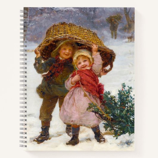 Two children in the snow by Frederick Morgan ノートブック (正面)