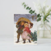 Two children in the snow by Frederick Morgan ポストカード (スタンド正面)