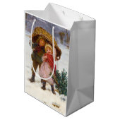 Two children in the snow by Frederick Morgan ミディアムペーパーバッグ (裏面アングル)