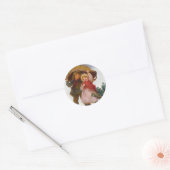 Two children in the snow by Frederick Morgan ラウンドシール (封筒)