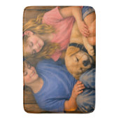 Two Children with Sleeping Puppy –  Bath Mat バスマット (正面縦)