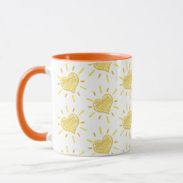 Two-colour coffee mug with hearts design. モーフィングマグカップ