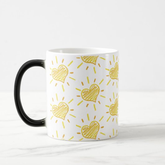 Two-colour coffee mug with hearts design. モーフィングマグカップ (左)