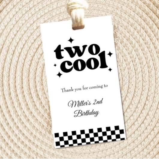 Two Cool 2歳の誕生日ありがとうギフトタグ ギフトタグ