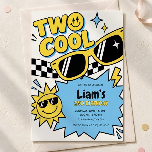 Two Cool 2歳の誕生日招待状 招待状