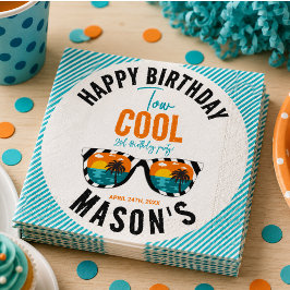 Two Cool Boy 2歳の誕生日パーティー スタンダードカクテルナプキン