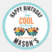Two Cool Boy 2歳の誕生日パーティー ラウンドシール (正面)