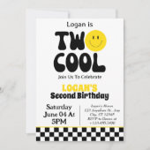 Two Cool Boy 2歳の誕生日パーティー 招待状 (正面)